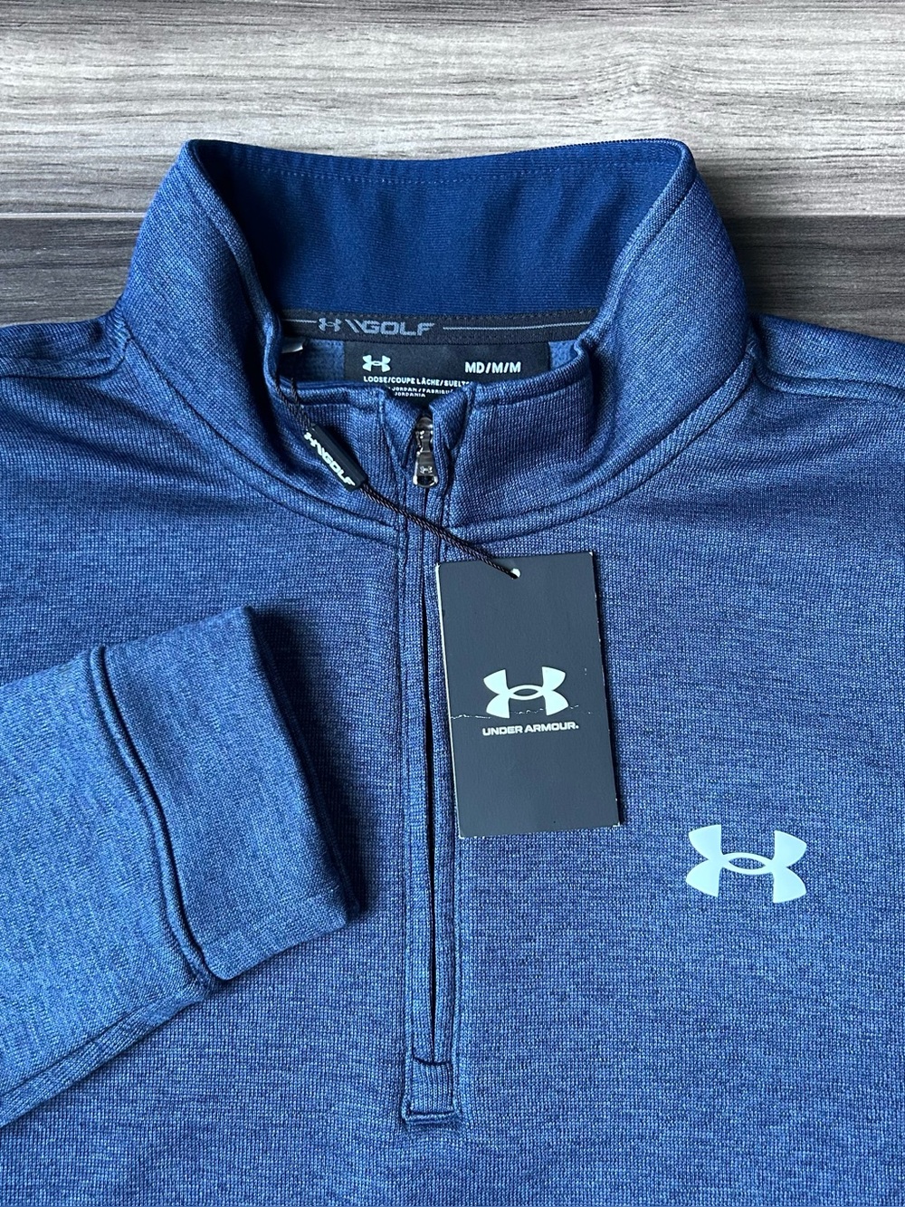 Under Armour Golf Storm SweaterFleece 1/4 Zip Pullover Navy Mens Medium New